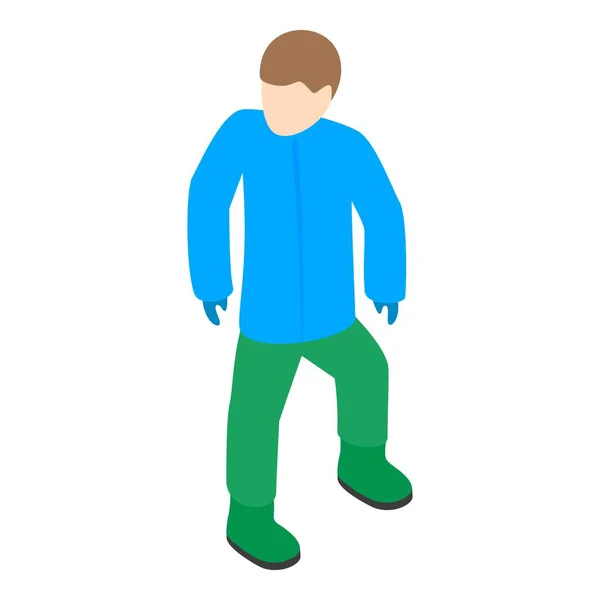 スノーボーダーアイコン等角ベクトル 冬のギアで顔のない立っているアスリートの男 冬のスポーツ 積極的なレクリエーション — ストックベクタ