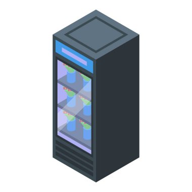 Çiçek teslimatı, saksı ikonu, izometrik vektör. Hediye buketi. Servis çevrimiçi