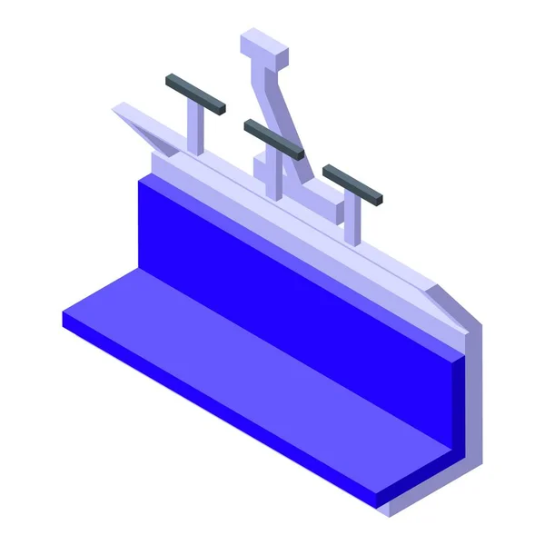 Ski Lift Blue Bench Icon Isometric Vector Winter Travel Resort — Stock Vector
