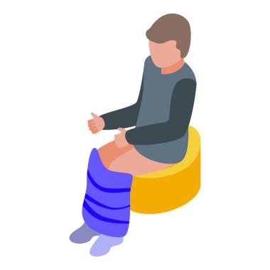 Tuvalet ikonu izometrik vektöründeki koltuk. Çocuk otu. Küçük bebek.