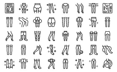 Külotlu çorap simgeleri ana hatları belirler. Kadın modası. Seksi model.