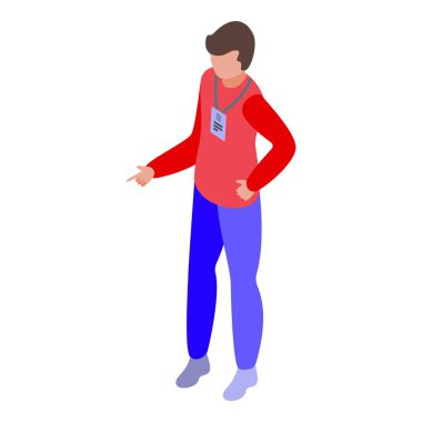 Servis elemanı ikon izometrik vektöre gece bakıcılığı. Beşik gecesi. Bebek bakımı