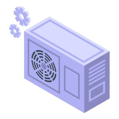 Klima onarım ikonu izometrik vektörü. Araç servisi. Çevrimiçi tasarım