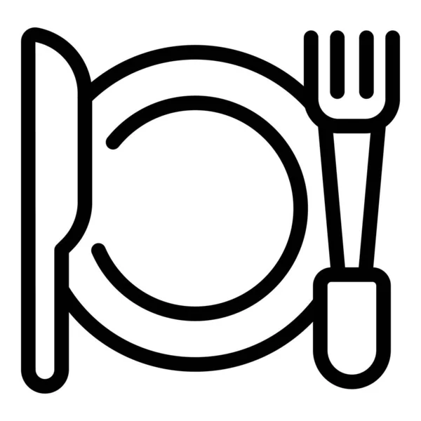 宠物餐厅菜肴图标矢量轮廓 友善的动物食品餐 — 图库矢量图片