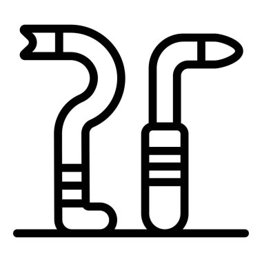 Çift levye ikonu dış hat vektörü. Çelik alet. Kaldıraç