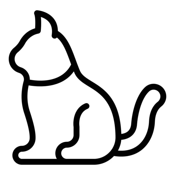 Gato Mascota Icono Contorno Vector Restaurante Amigos Tienda Alimentos — Archivo Imágenes Vectoriales