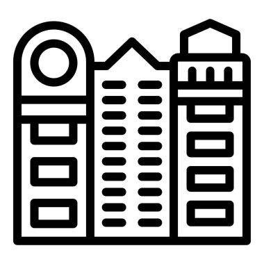 Polonyalı mimari ikonu ana hat vektörü. Avrupa Polonya 'sı. Harita yolculuğu