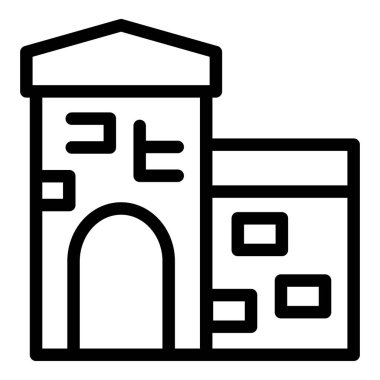 Şehir kulesi ikonu ana hat vektörü. Polonya haritası. Sanat kültürü