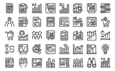 Satış performans simgeleri ana hat vektörünü ayarlar. Servis dijital. Özerklik