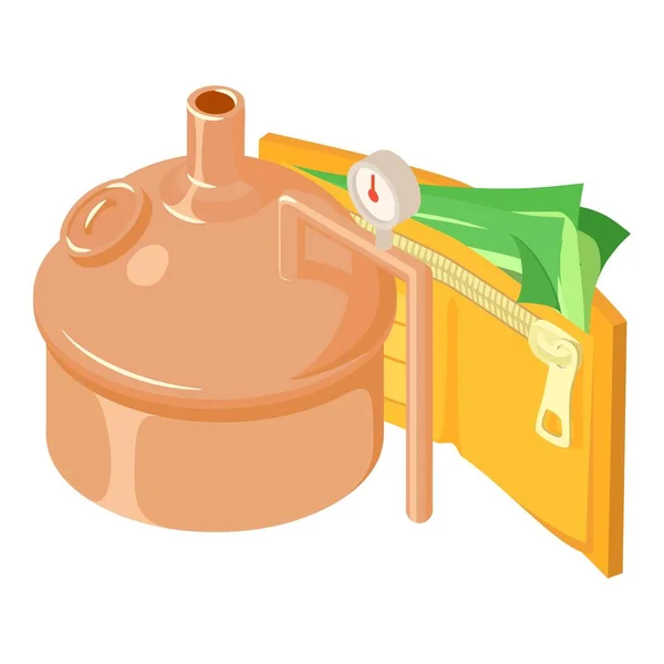 Εικόνα Ζυθοποιίας Μπύρας Ισομετρικό Διάνυσμα Μεταλλικό Δοχείο Για Ζυθοποιία Και — Διανυσματικό Αρχείο