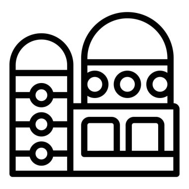 Kutlama binası ikonu ana hatları vektörü. Bayrak İsrail 'de. Yiyecek kültürü