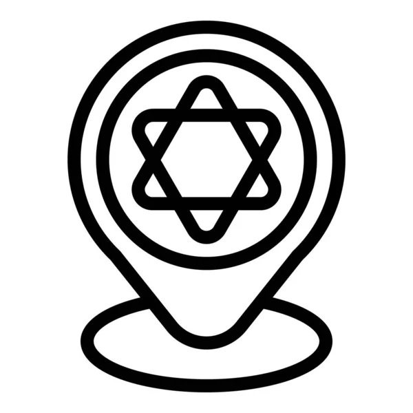 Israel Icono Ubicación Contorno Vector Estrella Del Edificio Pan Tarjeta — Vector de stock