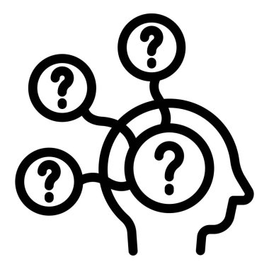 Yaratıcı zihin ikonu ana hatları vektörü. İş sorunu. Kırık taklit ediliyor