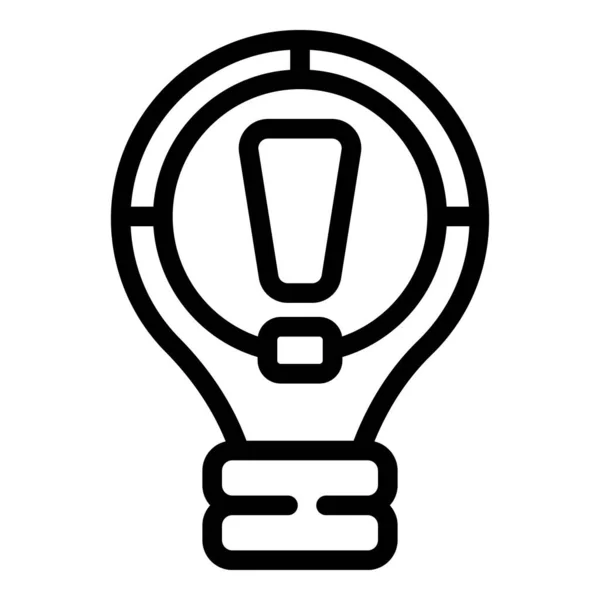 Nouvelle Icône Idée Ampoule Contour Vecteur Ordinateur Portable Travail Problème — Image vectorielle