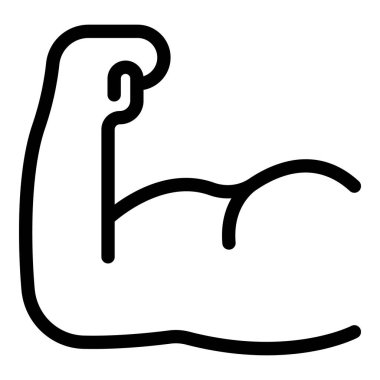 Kas simgesi dış hat vektörü. Kol kasları. Vücut güçlü