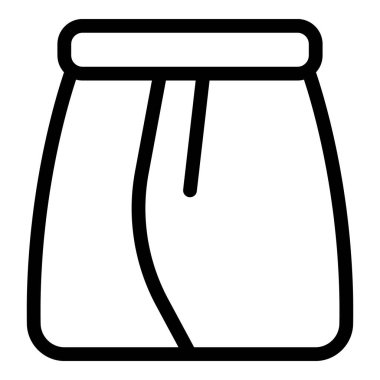 Kadın etek ikonu ana hatları vektörü. Kumaş tasarımı. Moda tarzı