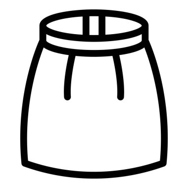 Kadınlar ikon dış hat vektörünü etekler. Önünü giy. Moda giysileri