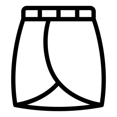 Kumaş etek ikonu ana hat vektörü. Mini tasarım. Kıyafet modası