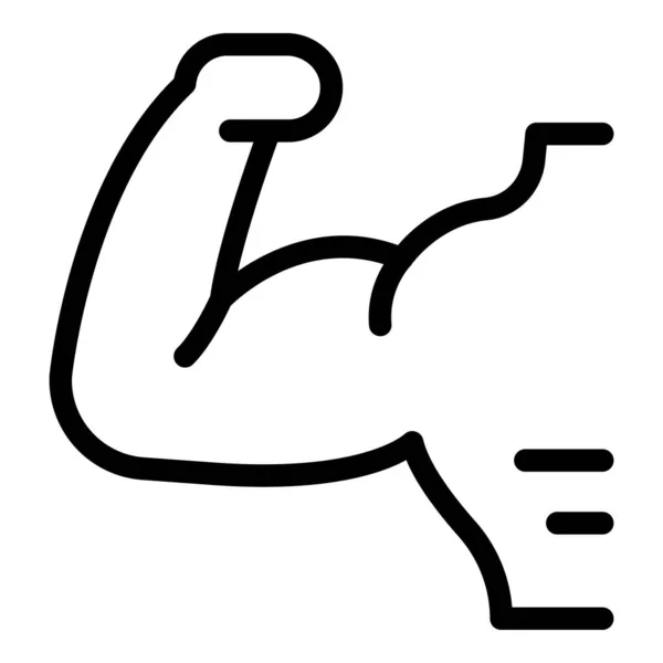 Vecteur Contour Icône Biceps Fort Muscle Bras Puissance Biceps — Image vectorielle