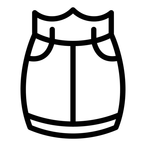 Tutu Skirt Icon Outline Vector Fabric Wear Denim Casual — Stock Vector