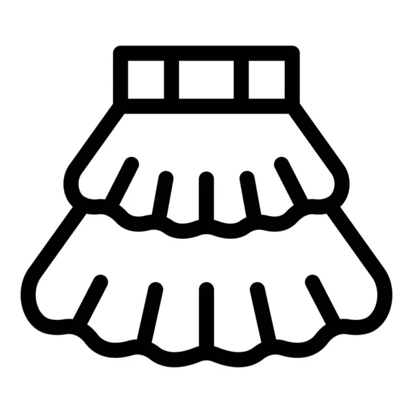Иконка Женской Юбки Вектор Контура Дизайн Ткани Носить Джинсы — стоковый вектор