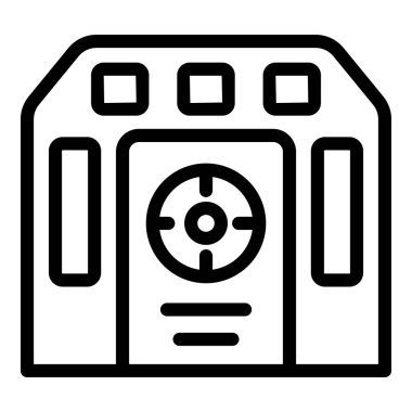 Sığınak simgesi ana hat vektörü. Sığınak. Savaş odası