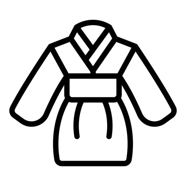 技术和服图标轮廓矢量 空手道衬衫上腰带 — 图库矢量图片