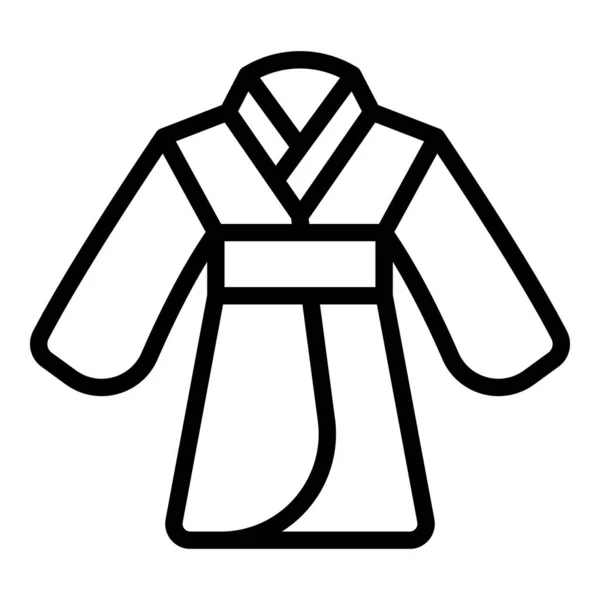 Abbigliamento Kimono Icona Contorno Vettore Moda Karate Cotone Tessile — Vettoriale Stock