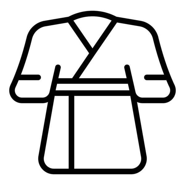Cardigan Coton Icône Contour Vecteur Des Vêtements Féminins Kimono — Image vectorielle