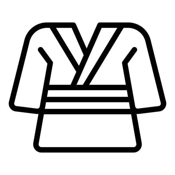 Judo Kimono Icône Contour Vecteur Vêtements Dames Mode Coton — Image vectorielle