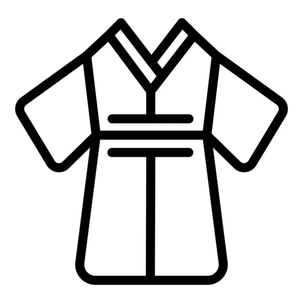 Textile Kimono Icône Contour Vecteur Femme Mode Modèle Coton — Image vectorielle