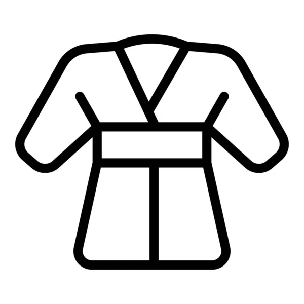 Vecteur Contour Icône Coton Textile Des Vêtements Kimono Ceinture Supérieure — Image vectorielle