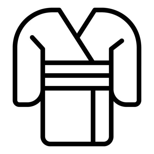 Мужчины Текстильная Икона Кимоно Контур Вектор Девушки Впереди Кардиган — стоковый вектор