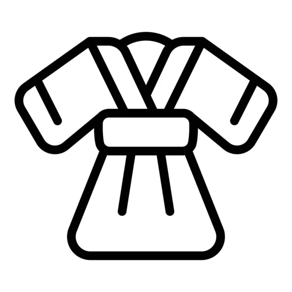 ファッション着物のアイコンの輪郭ベクトル シャツ空手 綿の男女兼用 — ストックベクタ