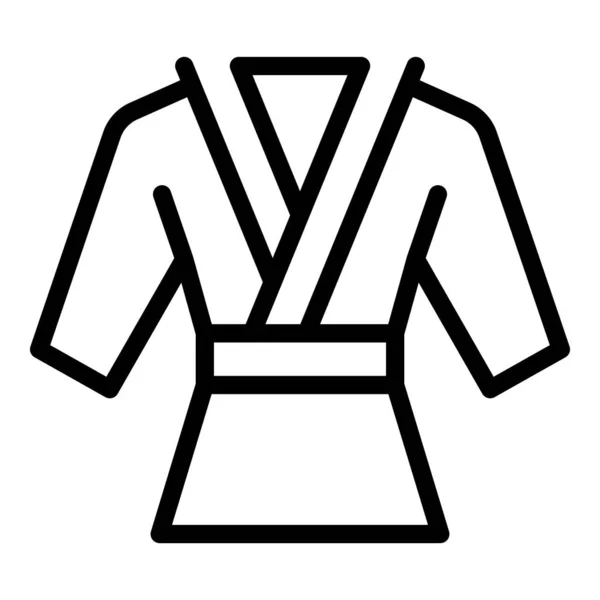 Moderno Kimono Icono Contorno Vector Cad Algodón Cinturón Judo — Vector de stock