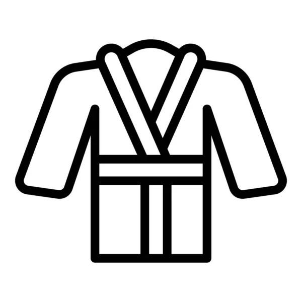 Décontracté Kimono Icône Contour Vecteur Jiu Jitsu Plage Des Femmes — Image vectorielle