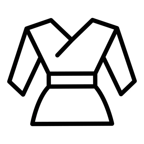 Longue Ceinture Kimono Icône Contour Vecteur Cad Brésilien Devant Derrière — Image vectorielle