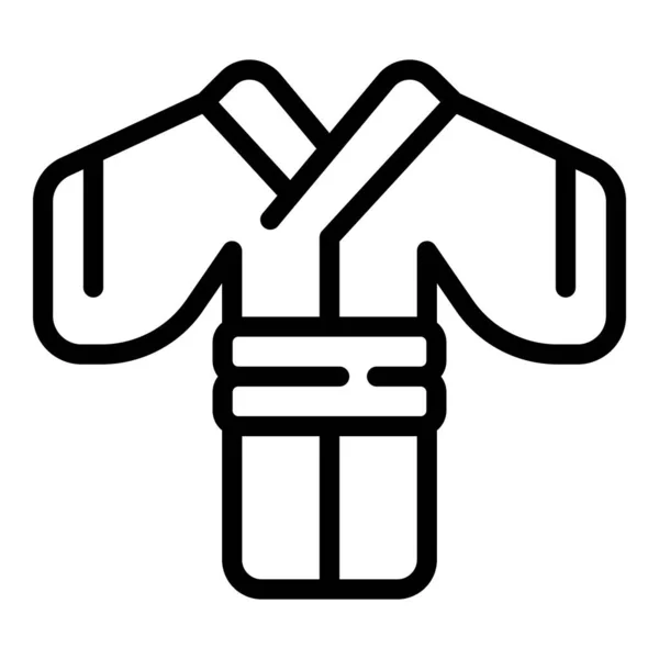 Kimono Icon Outline Vector Karate Cad Women Belt — Stock Vector