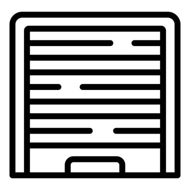 Sığınak garaj ikonu ana hatları vektörü. Güvenlik savunması. Sosyal Yardım