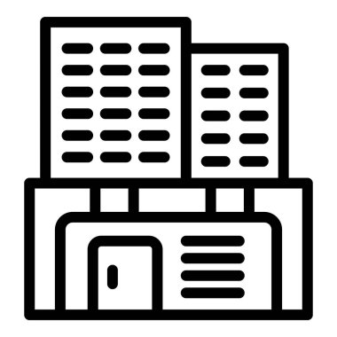 Bakım ikonu ana hatları vektörü oluşturuluyor. Savaş sığınağı. Tehlike yuvası