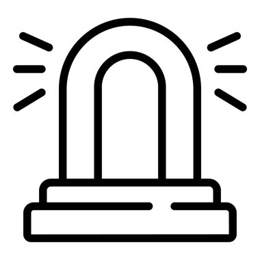 Acil durum araçları simge taslak vektörü. Ambulans arabası. Servis kurtarma