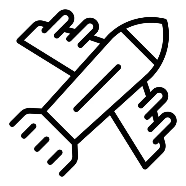 轰炸飞机图标轮廓矢量 核子战争护身符 — 图库矢量图片