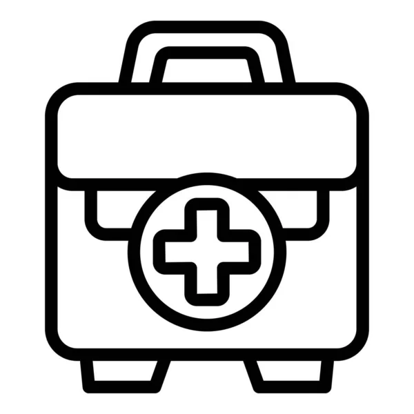 応急処置ボックスアイコンアウトラインベクトル 社会的救助だ 社会的安全 — ストックベクタ
