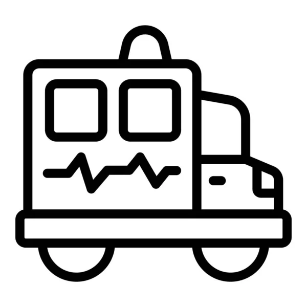Reddingsbusje Icoon Omtrek Vector Service Truck Gezondheid Van Personen — Stockvector