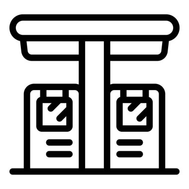 Benzin istasyonu ikonu ana hat vektörü. Dizel enerji. Karavan sıvısı