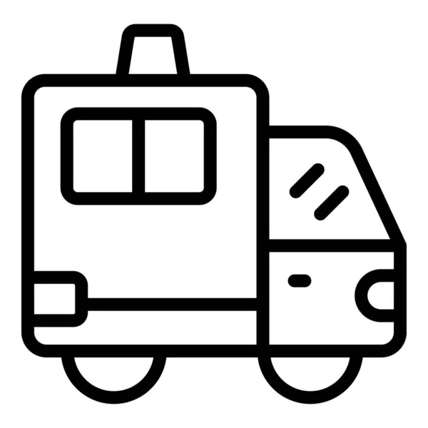 Pattuglia Auto Veicolo Icona Contorno Vettore Emergenza Servizio Aiuto Fuoco — Vettoriale Stock