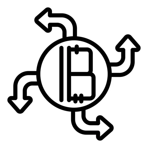 Cambio Trueque Icono Contorno Vector Bitcoin Pago Efectivo Tarjeta — Archivo Imágenes Vectoriales