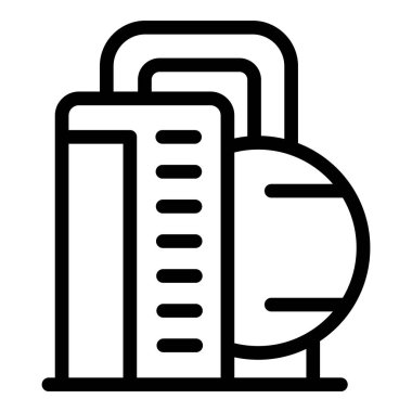 Tanker yağı ikonu ana hat vektörü. Enerji kargosu. Yakıt gazı