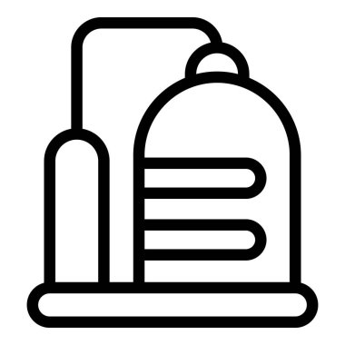 Yakıt tankı ikonu ana hat vektörü. Petrol tankeri. Enerji kargosu