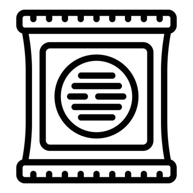 Simge taslak vektörünü pişirin. Yiyecek paketi. Ürün mühürleyici